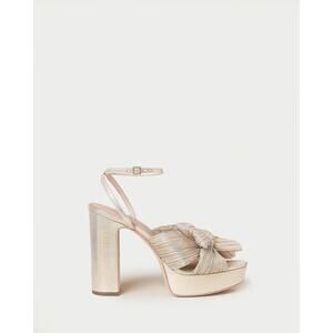 Loeffler Randall Natalia Pleated Platform Sandals Platinum - 7